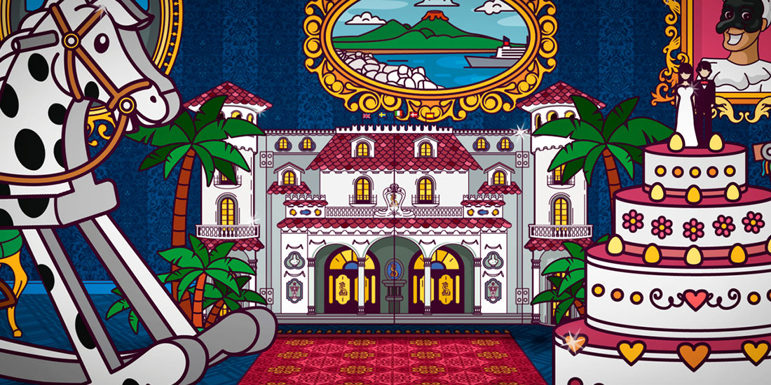 Particolare della sigla animata della trasmissione Il Castello delle Cerimonie, uno dei lavori del portfolio dello studio grafico Studio Polpo